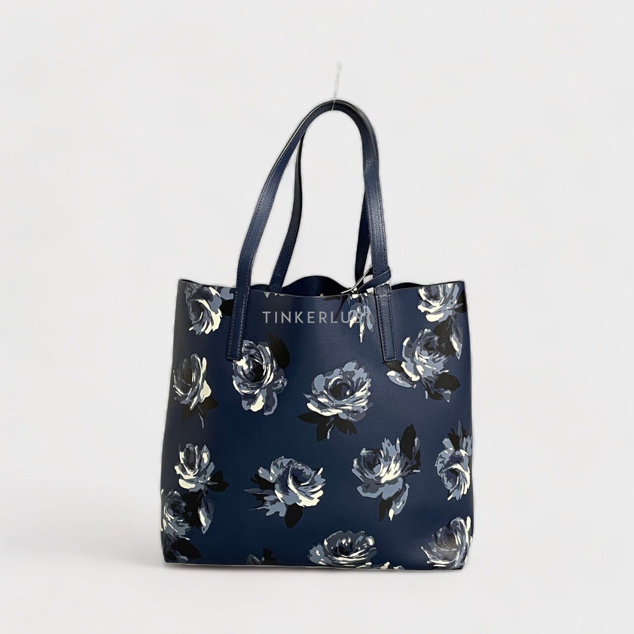 tas tote bag Kate Spade New York Mya Arch Place Reversible Navy Multi Tote Bag Tinkerlust
